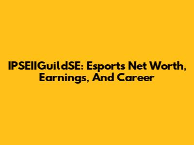 IPSEIIGuildSE: Esports Net Worth, Earnings, And Career