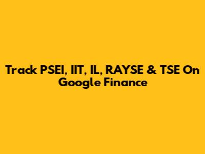 Track PSEI, IIT, IL, RAYSE & TSE On Google Finance
