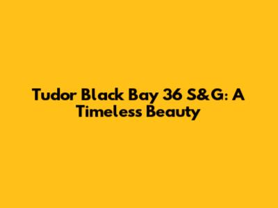 Tudor Black Bay 36 S&G: A Timeless Beauty